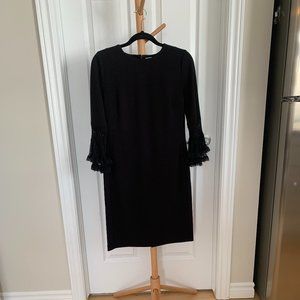 Melanie Lyne Cocktail Dress, Size 8, Black with Lace/Tulle Details